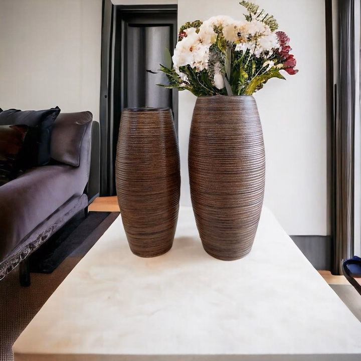 Bình Cắm Hoa Gốm Bát Tràng, Dáng Bom Cao 30Cm Decor Trang Trí - Chipxinhxk - Ảnh 2