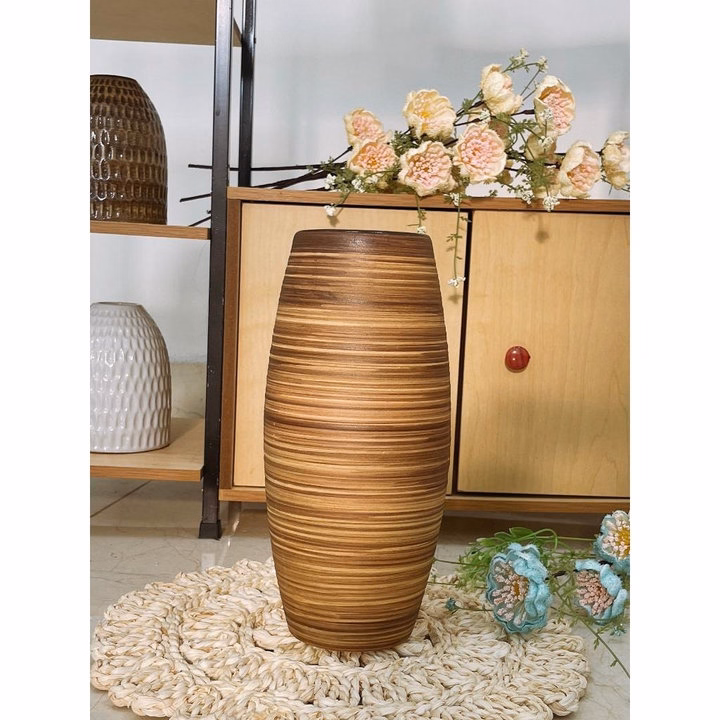 Bình Cắm Hoa Gốm Bát Tràng, Dáng Bom Cao 30Cm Decor Trang Trí - Chipxinhxk - Ảnh 6