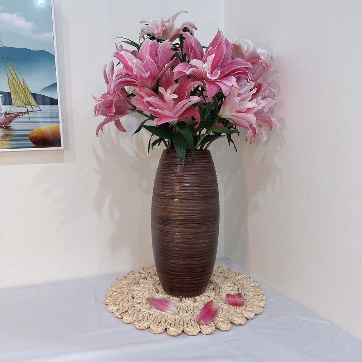 Bình Cắm Hoa Gốm Bát Tràng, Dáng Bom Cao 30Cm Decor Trang Trí - Chipxinhxk - Ảnh 4