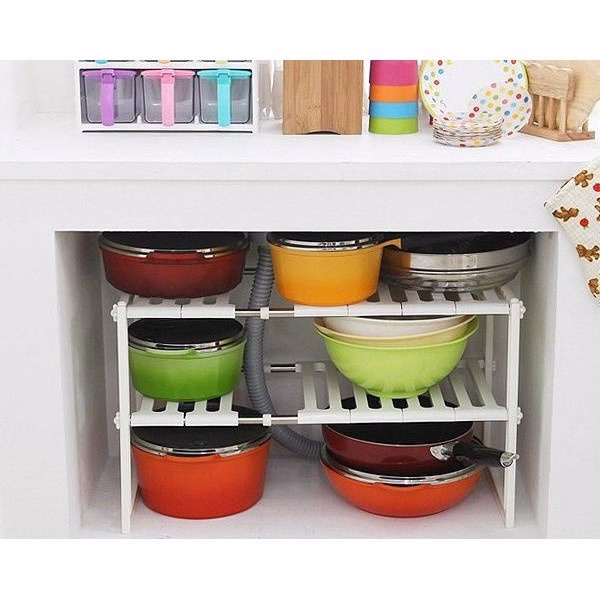 Kệ Gầm Bếp 2 Tầng Đa Năng Tiện Dụng Tiết Kiệm Không Gian Nhà Bếp, Kệ Để Nồi Niêu Xong Chảo - Ctb793 - Ảnh 6
