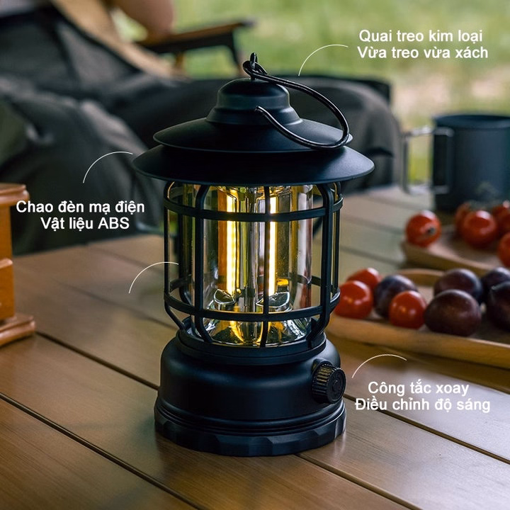 Đèn Bão Măng Xông, Đèn Led Tích Điện Dùng Để Đi Dã Ngoại, Cắm Trại Ngoài Trời Công Suất 5W - Ctb795 - Ảnh 6