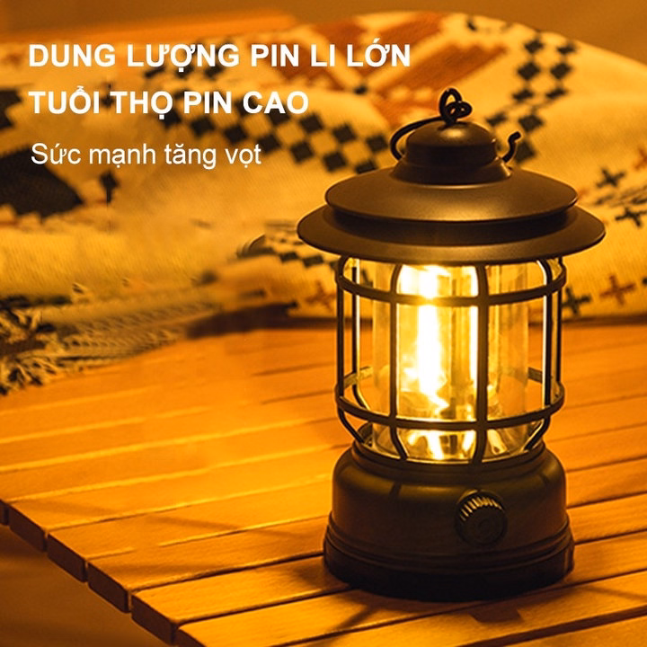 Đèn Bão Măng Xông, Đèn Led Tích Điện Dùng Để Đi Dã Ngoại, Cắm Trại Ngoài Trời Công Suất 5W - Ctb795 - Ảnh 7