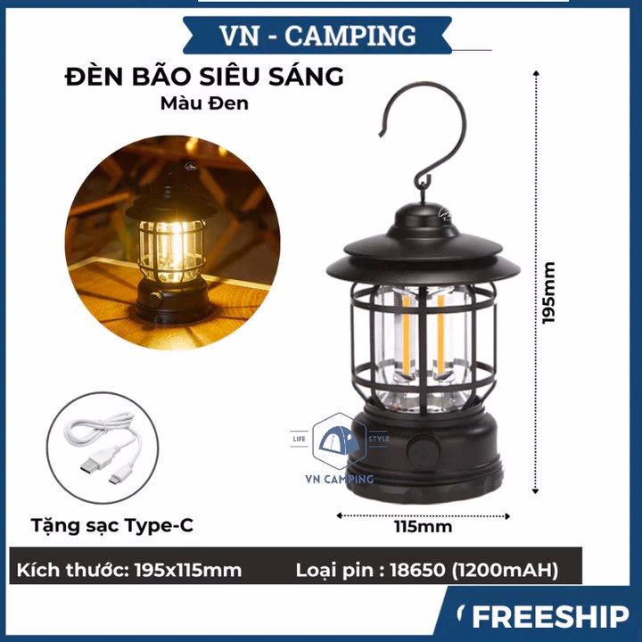 Đèn Bão Măng Xông, Đèn Led Tích Điện Dùng Để Đi Dã Ngoại, Cắm Trại Ngoài Trời Công Suất 5W - Ctb795 - Ảnh 11