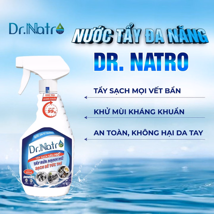 Tẩy Đa Năng Siêu Sạch Dr. Natro- Công Nghệ Ion Từ Trường Tẩy Sạch Các Vết Bẩn Dầu Mỡ, Cháy Khét, Làm Sáng Nữ Trang,..... An Toàn, Bảo Vệ Sức Khỏe, Không Hại Da Tay, Thân Thiện Môi Trường