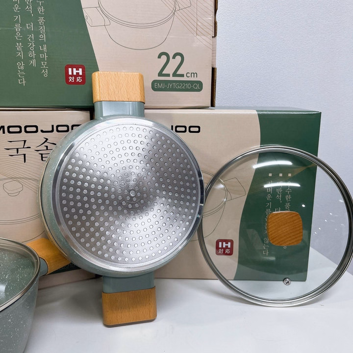 Nồi Nhật Đá Xanh Emoojo Có Nắp Size 22Cm - Gdn - Ảnh 2