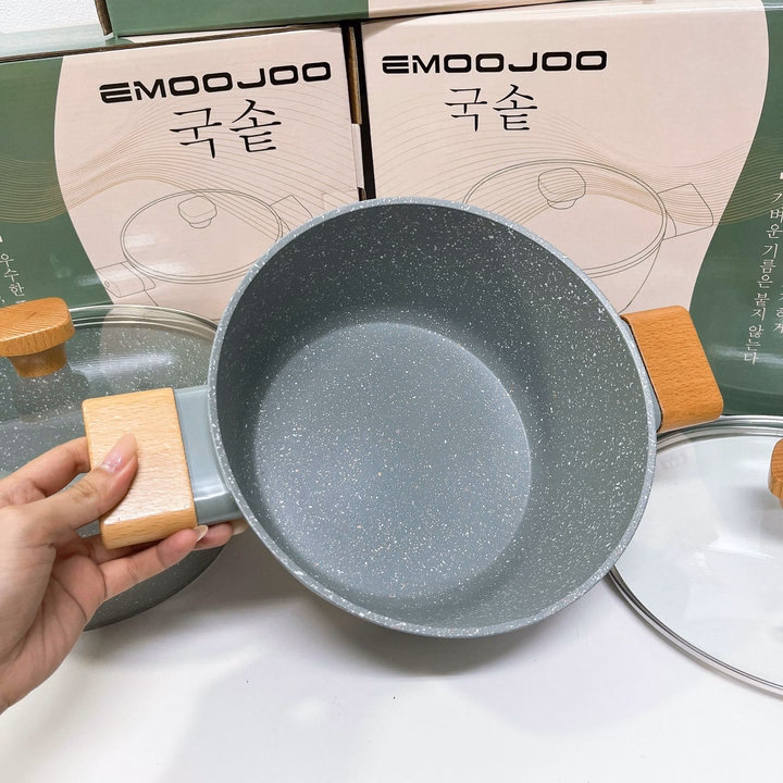 Nồi Nhật Đá Xanh Emoojo Có Nắp Size 22Cm - Gdn - Ảnh 5