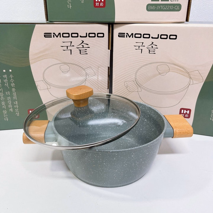 Nồi Nhật Đá Xanh Emoojo Có Nắp Size 22Cm - Gdn - Ảnh 6