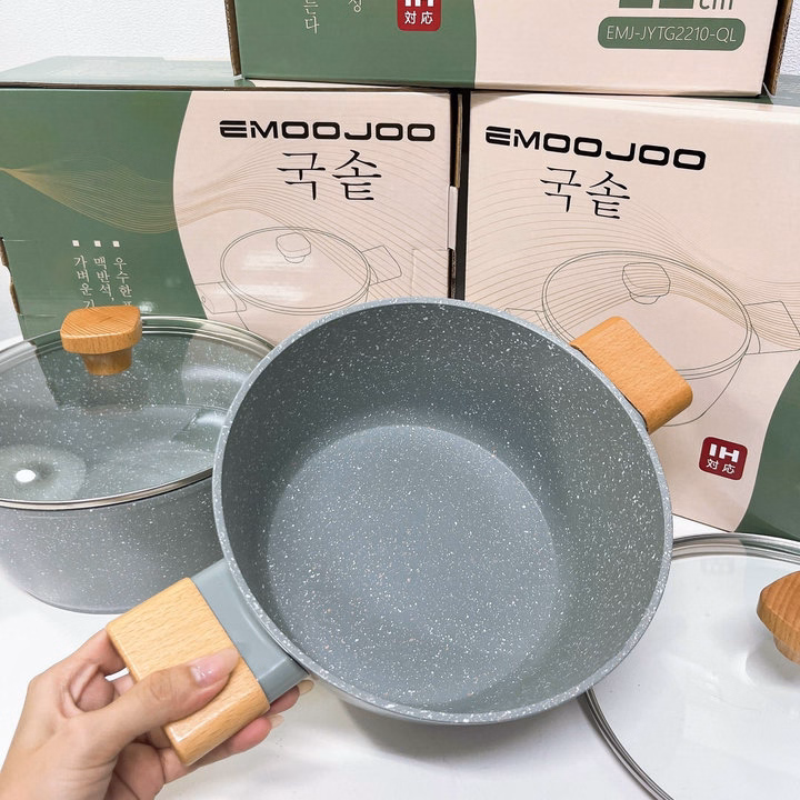 Nồi Nhật Đá Xanh Emoojo Có Nắp Size 22Cm - Gdn - Ảnh 9