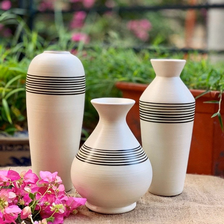 Bộ 3 Bình Gốm Vẽ Hoa Bát Tràng Làm Quà Tặng, Decor Trang Trí, Cắm Hoa - Chipxinhxk - Ảnh 7