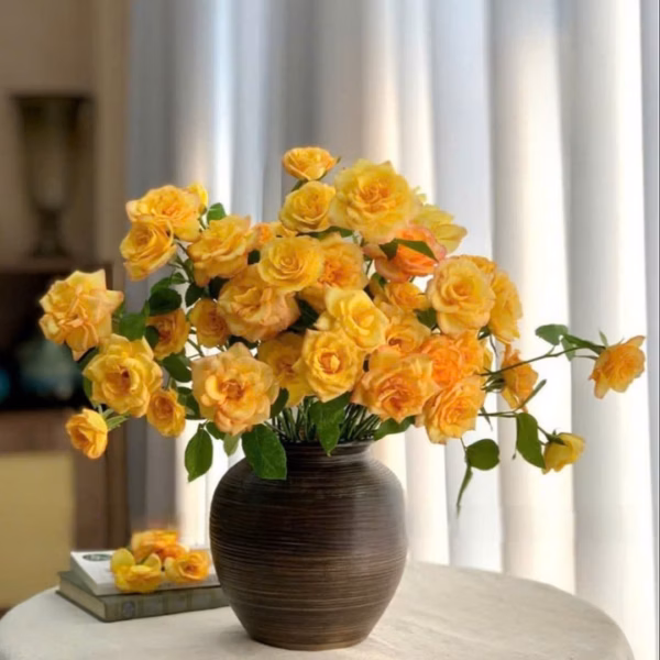 Bình Gốm Bát Tràng Dáng Vò Tròn Men Mộc Vân Ganh, Decor Trang Trí, Căm Hoa Đẹp- Chipxinhxk - Ảnh 2