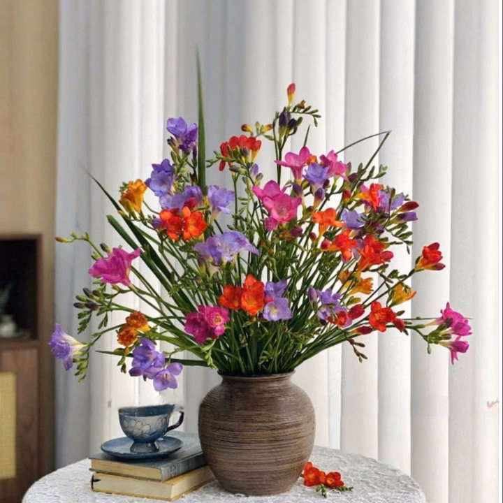 Bình Gốm Bát Tràng Dáng Vò Tròn Men Mộc Vân Ganh, Decor Trang Trí, Căm Hoa Đẹp- Chipxinhxk - Ảnh 5