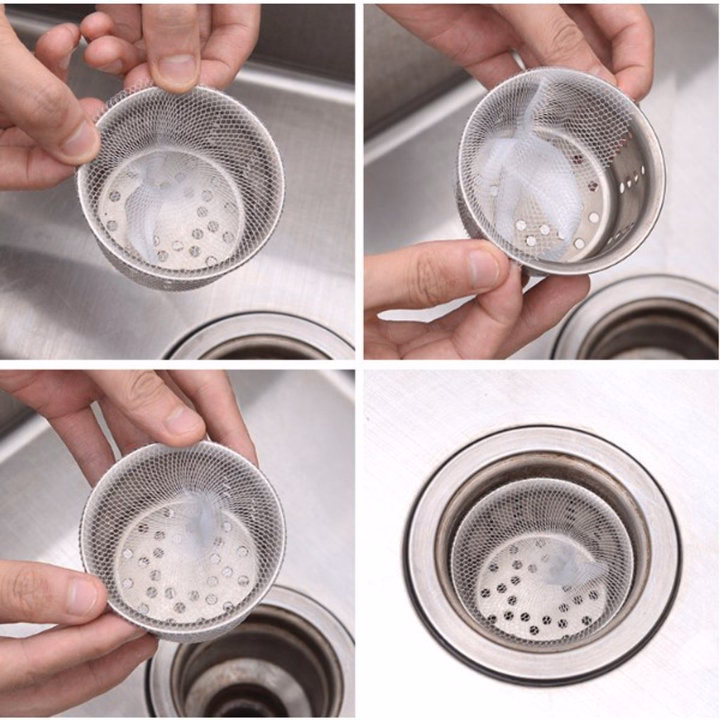 Combo 200 Túi Lưới Lọc Rác Bồn Rửa Chén Bát Ctb806 - Bechip - Ảnh 4