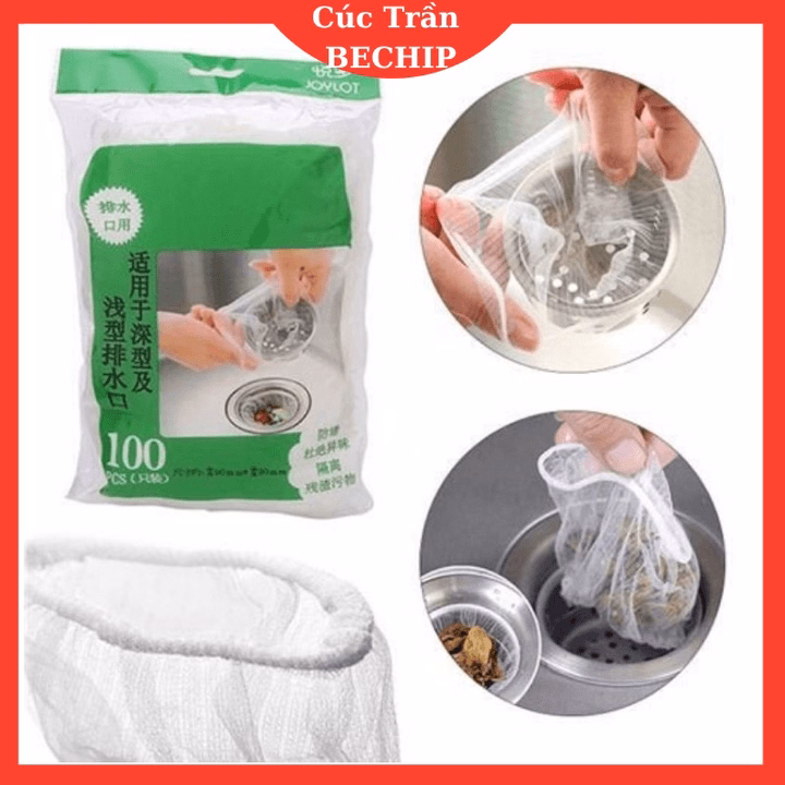 Combo 200 Túi Lưới Lọc Rác Bồn Rửa Chén Bát Ctb806 - Bechip