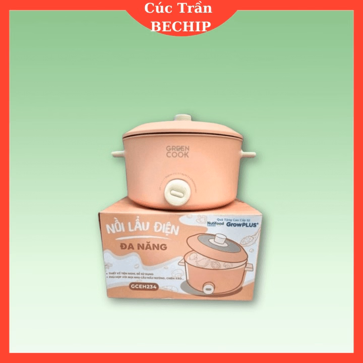 Nồi Lẩu Điện Đa Năng Kèm Giá Hấp 28 Cm Công Suất 1000W, Chống Dính Vân Đá Cao Cấp - Ctb809