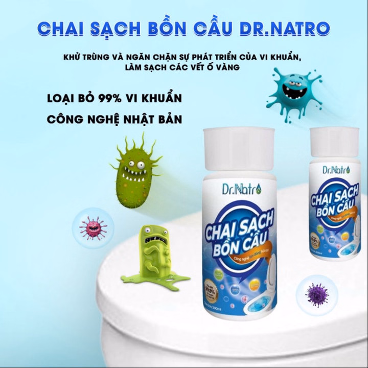 Chai Thả Làm Sạch Bồn Cầu Dr.Natro 300Ml Tẩy Sạch Vết Bẩn, Ố Vàng Trong Bồn Cầu, Toilet - Ảnh 3