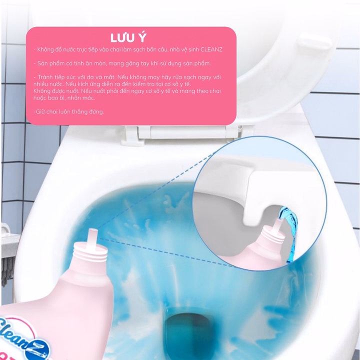 Chai Nước Tẩy Rửa Bồn Cầu, Toilet, Nhà Vệ Sinh Hương Hoa Anh Đào Khử Mùi Diệt Khuẩn Ctb809 - Bechip - Ảnh 4