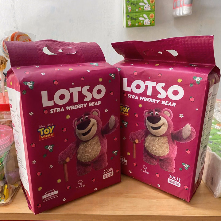 Bịch Khăn Giấy Khô Gấu Dâu Lotso 200 Tờ Dạng Rút Mềm Mại Sử Dụng Đa Năng Tiện Lợi L024 - Lady'S Passion - Ảnh 8