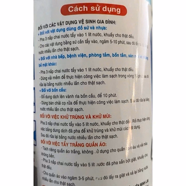 Nước Tẩy Javel Tẩy Trắng Quần Áo, Tẩy Rửa Vệ Sinh Dụng Cụ Gia Đình L045 - Lady'S Passion - Ảnh 2