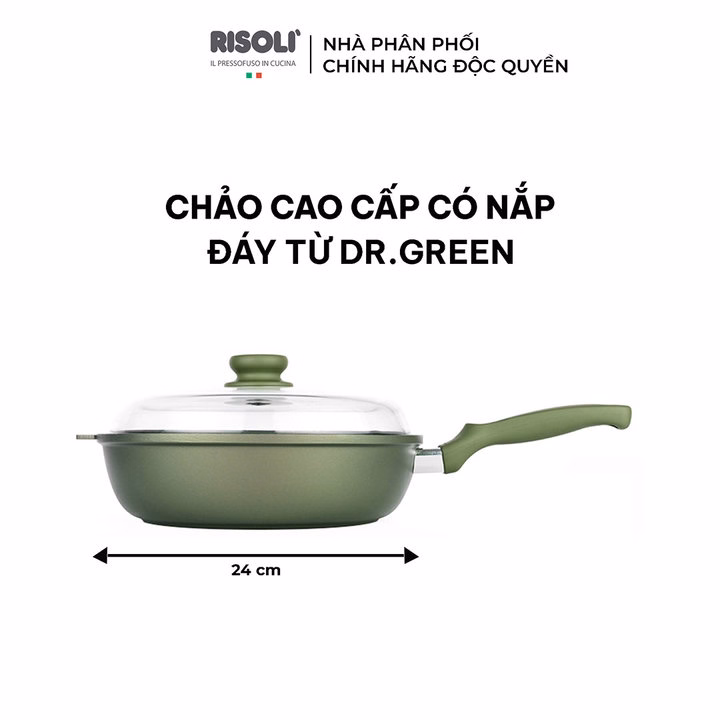 Chảo Cao Cấp Có Nắp + Đế Từ Dr.Green - 00105Drin/24 - Risolì - Ảnh 2