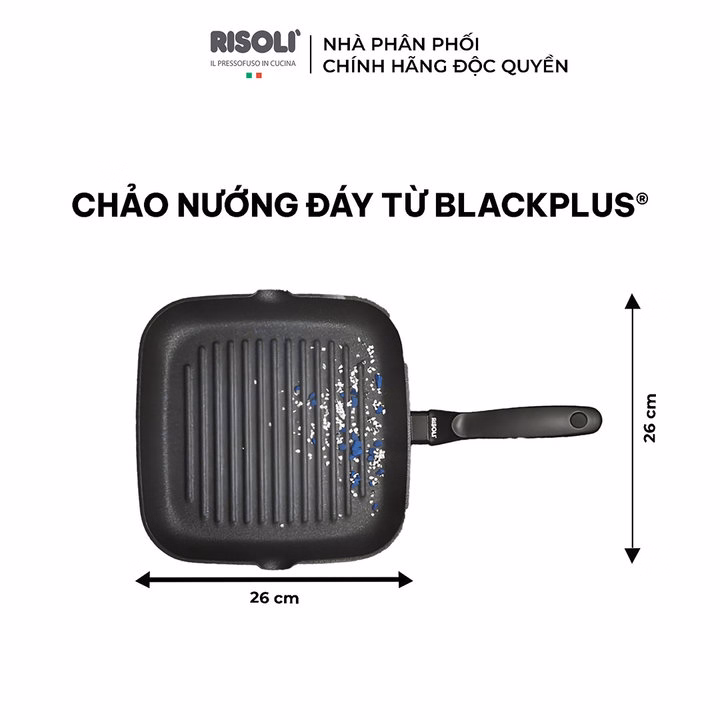 Chảo Nướng Chống Dính, Chất Liệu Nhôm Hợp Kim - 00094Bpin/26 - Risolì - Ảnh 2