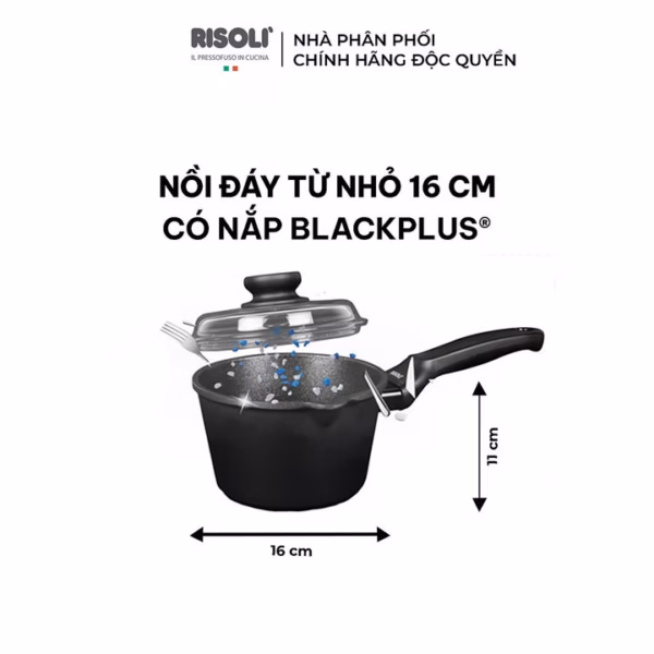 Nồi Nấu Chống Dính Chất Liệu Nhôm Hợp Kim - 00095Bpin/16 - Risolì - Ảnh 2