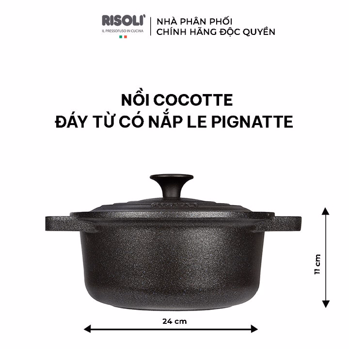 Nồi Cocotte Đáy Từ Có Nắp Le Pignatte (Size: 20,24,28) - 00097Pin/20P,24P,28P - Risolì