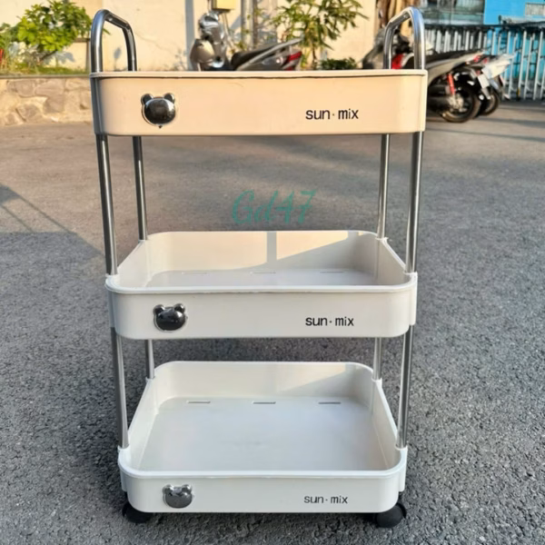 Kệ Gấu 3 Tầng Sun-Mix Có Bánh Xe - Su - Ảnh 4