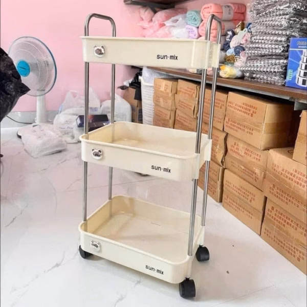 Kệ Gấu 3 Tầng Sun-Mix Có Bánh Xe - Su - Ảnh 7