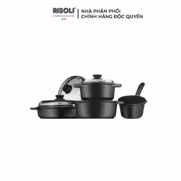 Bộ Nồi 4 Chiếc Bằng Hợp Kim Nhôm - 03Set7Pz0In2 - Risolì - Ảnh 2