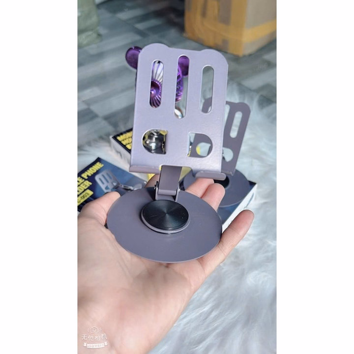 Giá Đỡ Điện Thoại, Ipad Kim Loại C-003 Xoay 360 Độ - Su - Ảnh 2