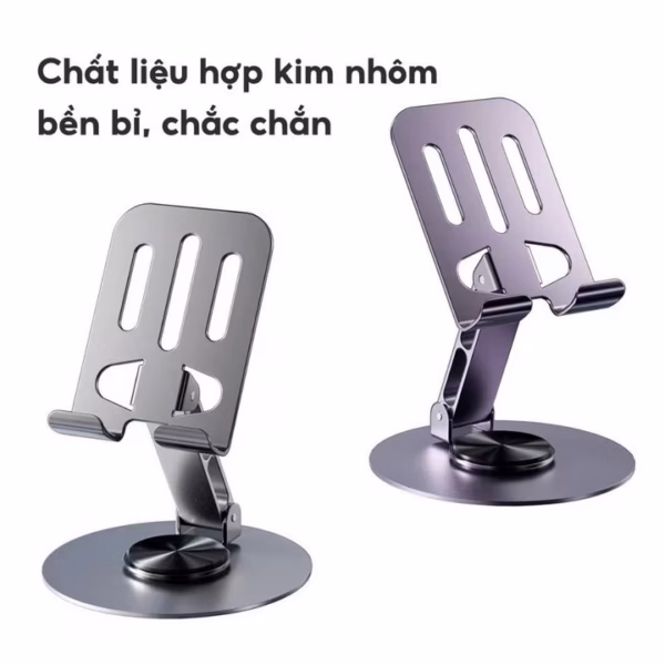Giá Đỡ Điện Thoại, Ipad Kim Loại C-003 Xoay 360 Độ - Su - Ảnh 8