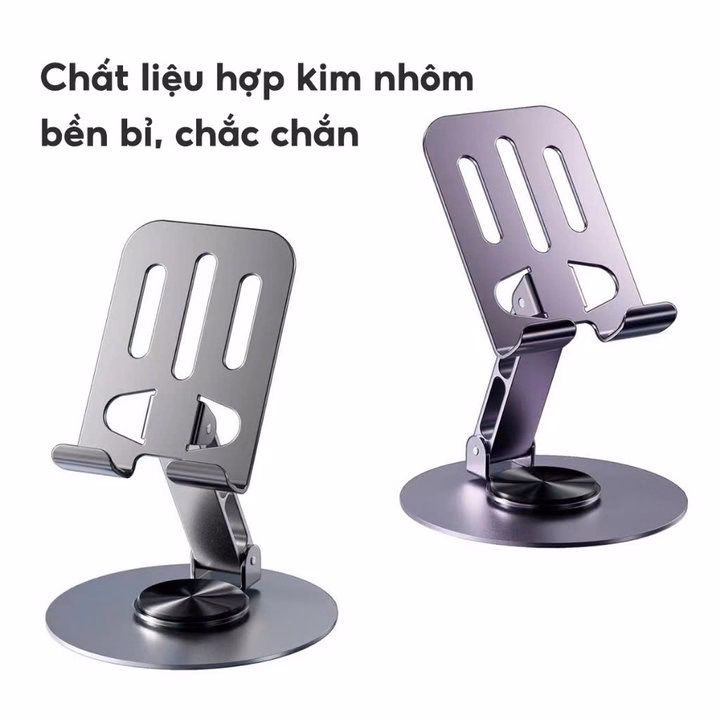 Giá Đỡ Điện Thoại, Ipad Kim Loại C-003 Xoay 360 Độ - Su - Ảnh 8