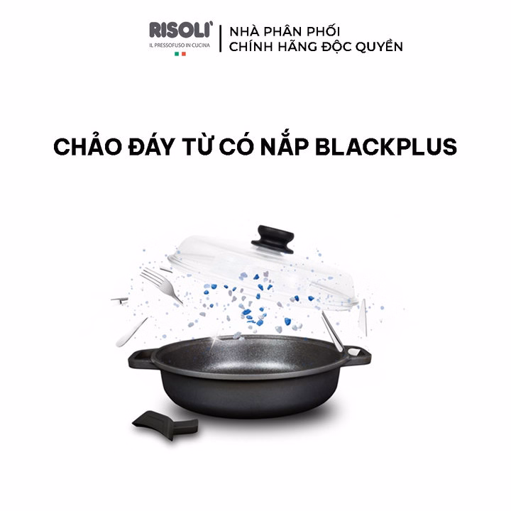 Chảo Đáy Từ Có Nắp Blackplus (Size: 24,28,32) - 00099Bpin/24,28,32 - Risolì - Ảnh 3