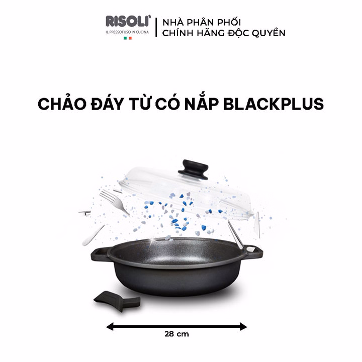 Chảo Đáy Từ Có Nắp Blackplus (Size: 24,28,32) - 00099Bpin/24,28,32 - Risolì - Ảnh 4