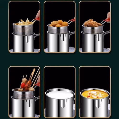 Nồi Chiên Ngập Dầu Có Giá Lọc Chất Liệu Inox - Su