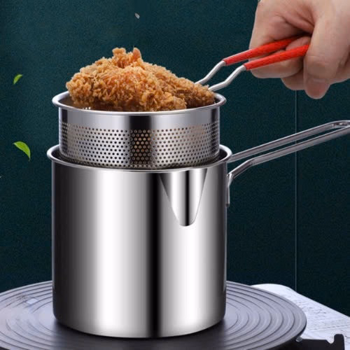 Nồi Chiên Ngập Dầu Có Giá Lọc Chất Liệu Inox - Su - Ảnh 4