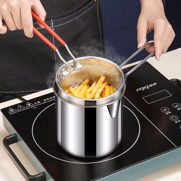 Nồi Chiên Ngập Dầu Có Giá Lọc Chất Liệu Inox - Su - Ảnh 5