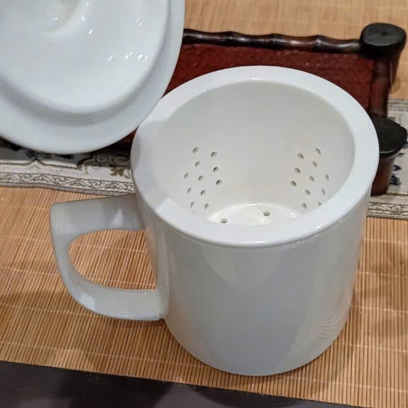 Cốc Sứ Trắng (Có Lọc) Dùng Uống Trà Văn Phòng Tiện Lợi Sương Mai - Ảnh 5