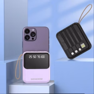 Pin Dự Phòng Sendem P301 10.000Mah Tích Hợp Cáp Sạc, Có Led Báo Phần Trăm Pin - Gdn