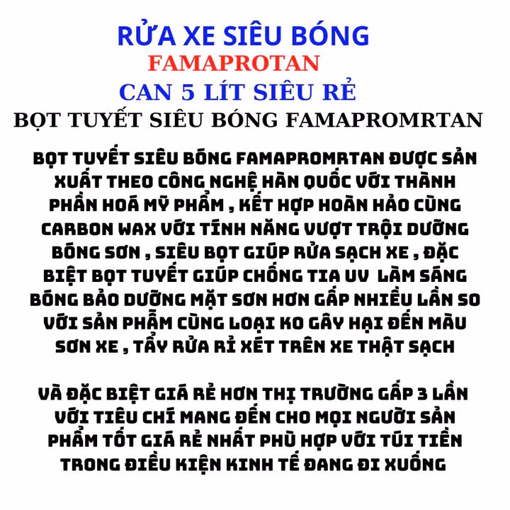 Nước Rửa Xe Không Chạm Famapromrtan Can 5 Lít - Gdn - Ảnh 5