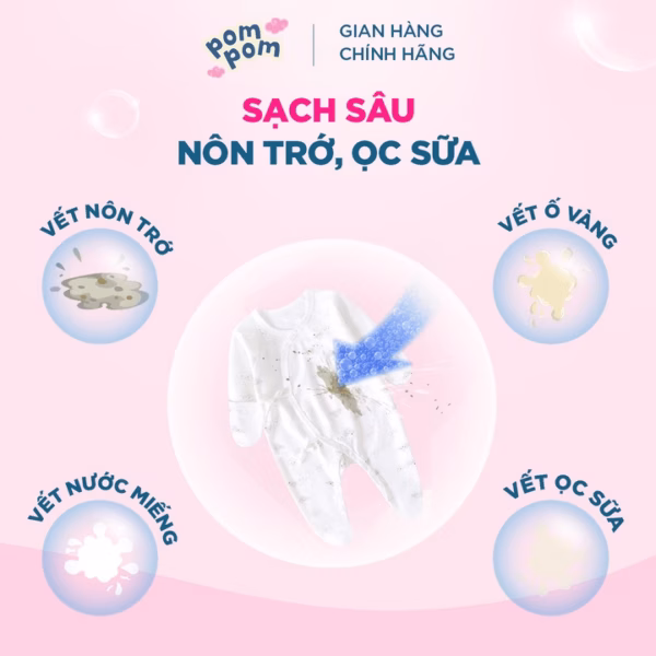 [Combo 2 Túi 2.7L] - Dành Cho Bé Sơ Sinh - Gel Giặt Xả 2In1- Sạch Sâu - Kháng Khuẩn - Khử Mùi Nôn Trớ, Ọc Sữa, Tè Khai-Lưu Hương Phấn Thơm Dịu Nhẹ - Ảnh 5