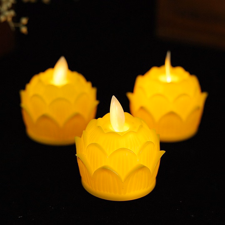 Nến Điện Tử Mini Hoa Sen Lửa Giả Lắc Lư Như Thật 55842 - Lady'S Passion - Ảnh 3