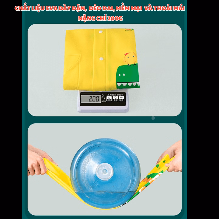 Áo Mưa Cho Bé Từ 3-10 Tuổi Bh Kids, Chất Liệu Eva Thân Thiện Môi Trường, Chống Thấm Tuyệt Đối, Dày Dặn - Ch172 - Ảnh 5