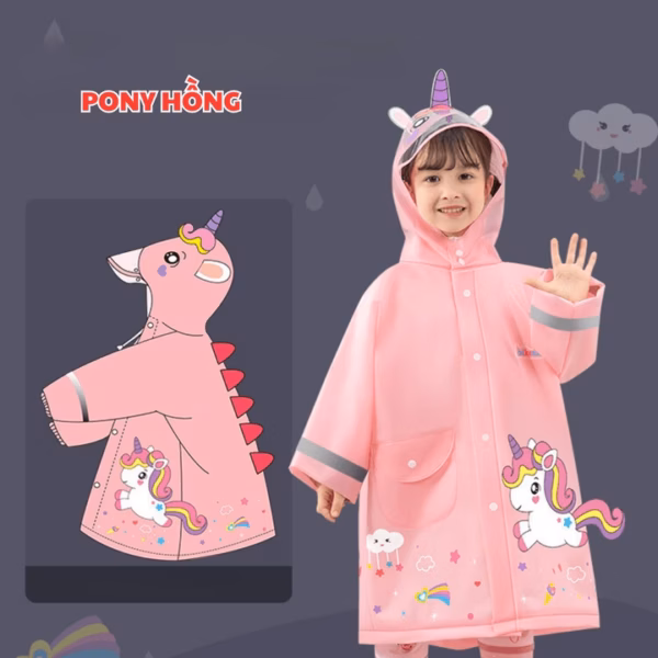 Áo Mưa Cho Bé Từ 3-10 Tuổi Bh Kids, Chất Liệu Eva Thân Thiện Môi Trường, Chống Thấm Tuyệt Đối, Dày Dặn - Ch172 - Ảnh 9