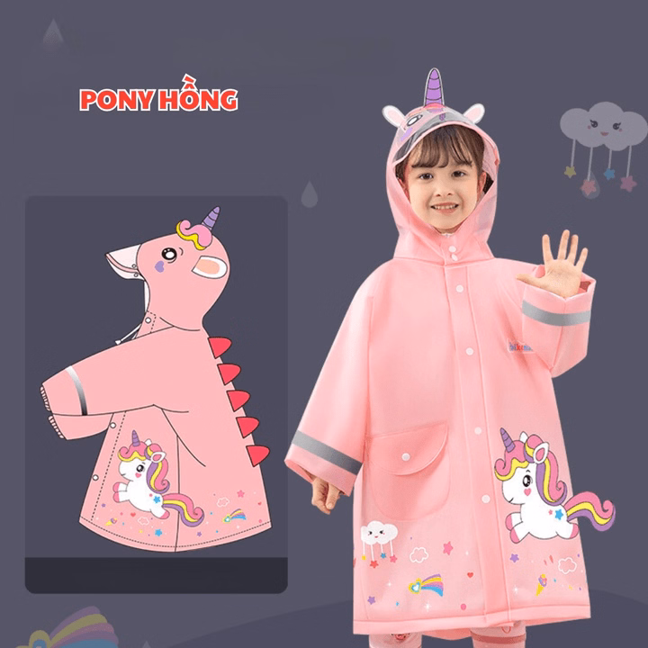 Áo Mưa Cho Bé Từ 3-10 Tuổi Bh Kids, Chất Liệu Eva Thân Thiện Môi Trường, Chống Thấm Tuyệt Đối, Dày Dặn - Ch172 - Ảnh 9