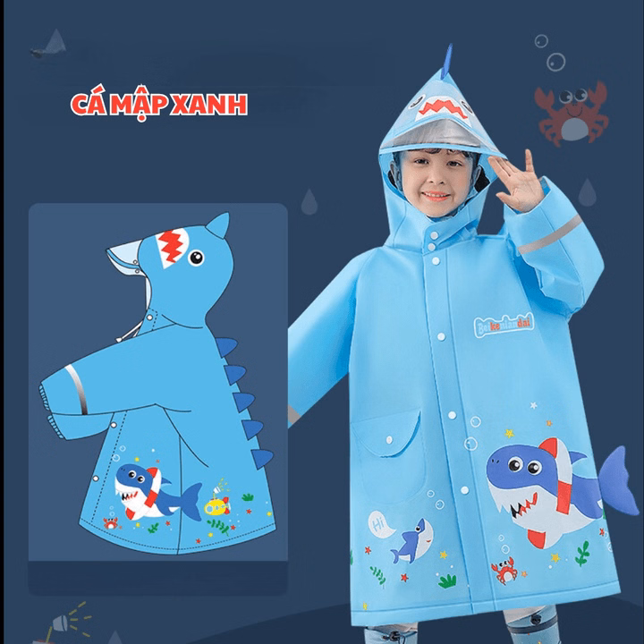 Áo Mưa Cho Bé Từ 3-10 Tuổi Bh Kids, Chất Liệu Eva Thân Thiện Môi Trường, Chống Thấm Tuyệt Đối, Dày Dặn - Ch172 - Ảnh 10