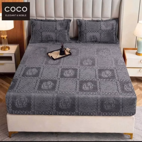 Bộ Ga Nỉ Nhung Họa Tiết Hoa Hồng - Ảnh 3