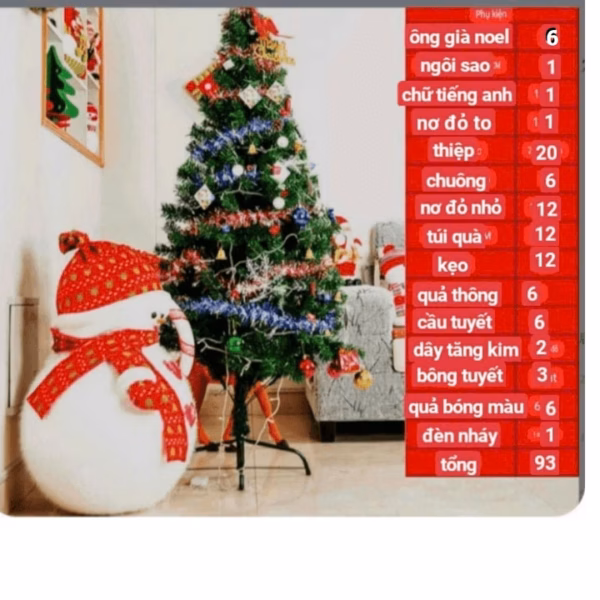 Cây Thông Noel Cao 1,5M, Chân Sắt Đầy Đủ Phụ Kiện Trang Trí Noel Ctb534 - Bechip - Ảnh 10