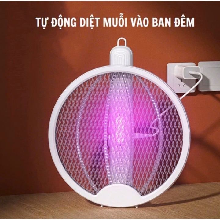 Vợt Diệt Muỗi Thông Minh Gấp Gọn 2 In 1 Kiêm Đèn Bắt Muỗi Tự Động Ban Đêm Gd202 - Lady'S Passion - Ảnh 2