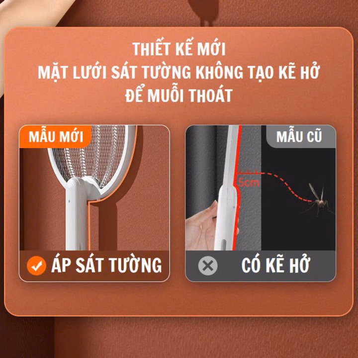 Vợt Diệt Muỗi Thông Minh Gấp Gọn 2 In 1 Kiêm Đèn Bắt Muỗi Tự Động Ban Đêm Gd202 - Lady'S Passion - Ảnh 3